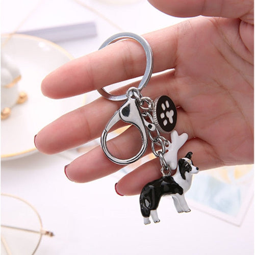 Border Collie Love 3D Metal Keychain-Key Chain-Accessories, Border Collie, Dogs, Keychain-Border Collie-1
