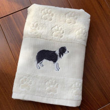 Load image into Gallery viewer, Border Collie Love Large Embroidered Cotton Towel - Series 1-Home Decor-Border Collie, Dogs, Home Decor, Towel-3