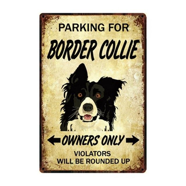 Border Collie Love Reserved Parking Sign BoardCarBorder CollieOne Size