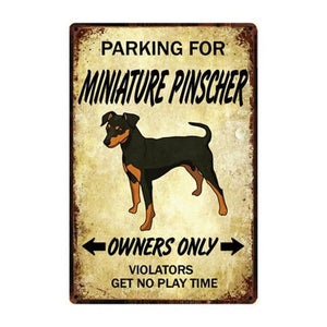 Border Collie Love Reserved Parking Sign BoardCarMiniature PinscherOne Size