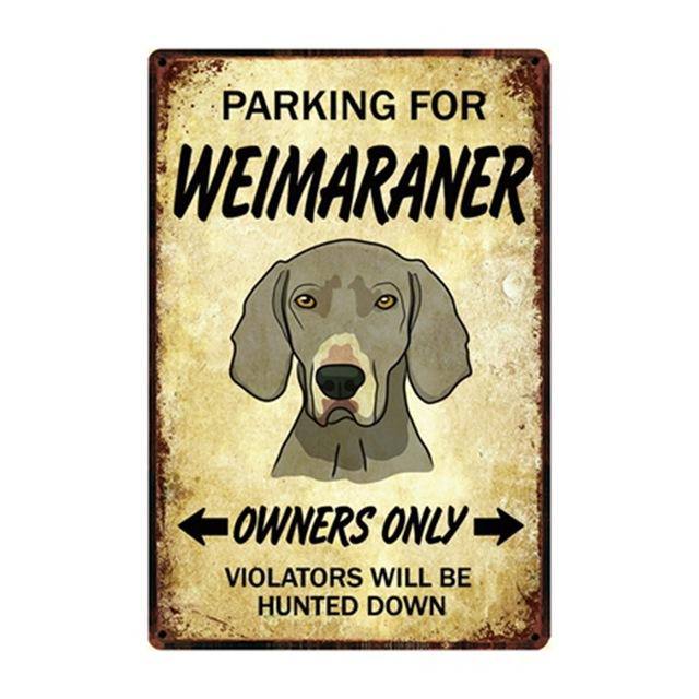 Border Collie Love Reserved Parking Sign BoardCarWeimaranerOne Size