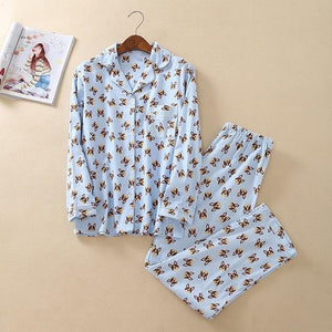 Boston Terrier / French Bulldog Love PajamasPajamasBlueL