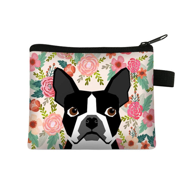 Boston Terrier in Bloom Coin Purse-Accessories-Accessories, Bags, Boston Terrier, Dogs-1