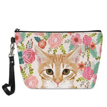 Load image into Gallery viewer, Boston Terrier in Bloom Make Up BagAccessoriesCat - Orange