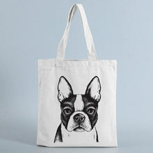 Load image into Gallery viewer, Image of a black and white boston terrier bag