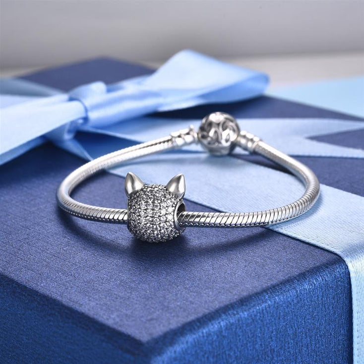 Boston Terrier Love Silver Charm BeadDog Themed Jewellery