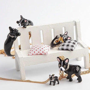 Boston Terrier Love Enamel Jewellery Set - Earrings, Pendant, Ring & BangleJewellery