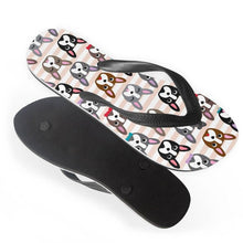 Load image into Gallery viewer, Image of boston terrier flipflops