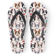 Load image into Gallery viewer, Image of boston terrier slippers in pastel design