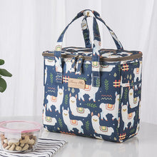 Load image into Gallery viewer, Boston Terrier Love Large Insulated Picnic Bag-Accessories-Accessories, Bags, Boston Terrier, Dogs-White Alpacas - Dark Blue BG-13