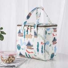 Load image into Gallery viewer, Boston Terrier Love Large Insulated Picnic Bag-Accessories-Accessories, Bags, Boston Terrier, Dogs-Squirrels and Birds -Off White BG-8