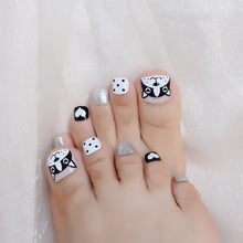 Load image into Gallery viewer, Image of boston terrier nails in the cutest Boston Terriers, hearts, polka dots, and glitter design.