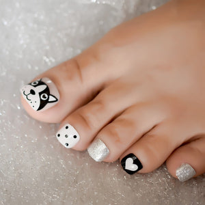 Image of a cutest boston terrier nail art