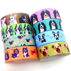 Boston Terrier Love Printed Grosgrain Ribbon Roll-Accessories-Accessories, Boston Terrier, Dogs, Ribbon Roll-5