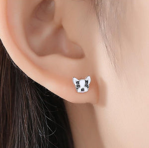 Boston Terrier Love Silver and Enamel Earrings-Dog Themed Jewellery-Boston Terrier, Dogs, Earrings, Jewellery-9