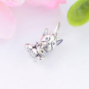 Image of a 925 sterling silver boston terrier pendant