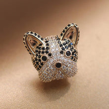 Load image into Gallery viewer, Boston Terrier Love Stone Studded Brooch Pin-Dog Themed Jewellery-Accessories, Boston Terrier, Dogs, Jewellery-3