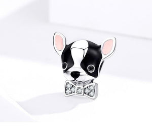 Image of a silver boston terrier charm
