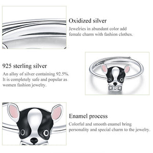 Bow Tie Boston Terrier Love Silver Ring-Dog Themed Jewellery-Boston Terrier, Dogs, Jewellery, Ring-5