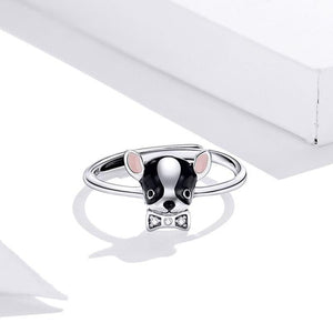 Bow Tie Boston Terrier Love Silver Ring-Dog Themed Jewellery-Boston Terrier, Dogs, Jewellery, Ring-7
