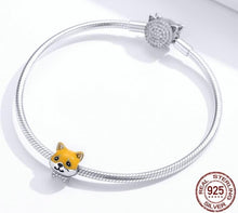 Load image into Gallery viewer, Bow-tie Shiba Inu Love Silver Charm BeadDog Themed Jewellery