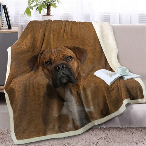 Image of a beautiful Boxer blanket with Boxer design