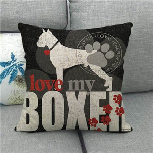 Love My Boxer Cushion Cover-Home Decor-Boxer, Cushion Cover, Dogs, Home Decor-2