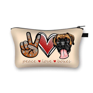 Peace, Love and Boxers Multipurpose Pouches-Accessories-Accessories, Bags, Boxer, Dogs-Boxer - Cream Background-4