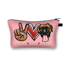 Load image into Gallery viewer, Peace, Love and Boxers Multipurpose Pouches-Accessories-Accessories, Bags, Boxer, Dogs-Boxer - Pink Background-5