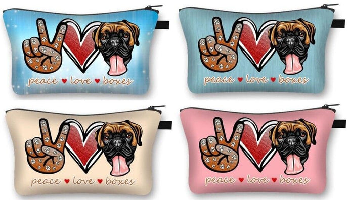 Peace, Love and Boxers Multipurpose Pouches-Accessories-Accessories, Bags, Boxer, Dogs-1