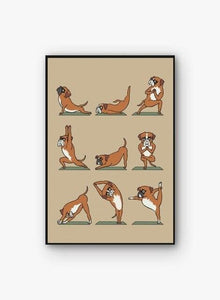 Yoga and Boxer Love Canvas Print Poster-Home Decor-Boxer, Dogs, Home Decor, Poster-3