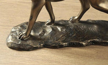 Load image into Gallery viewer, Base image of a golden weimaraner statue made of brass and resin