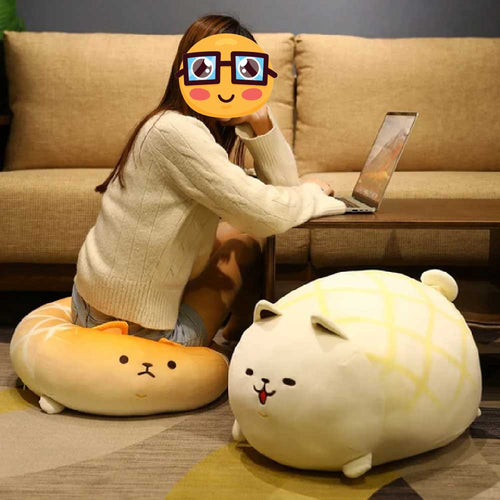 Bread Loaf American Eskimo Dog Plush Stuffed Pillow-Soft Toy-American Eskimo Dog, Dogs, Home Decor, Soft Toy, Stuffed Animal, Stuffed Cushions-1