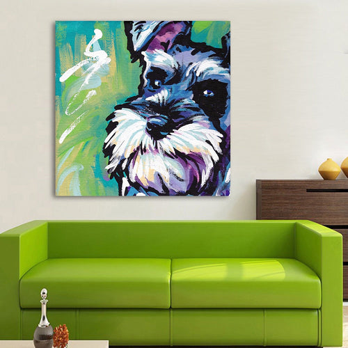 Broad Strokes Schnauzer Canvas Print Poster-Home Decor-Dogs, Home Decor, Poster, Schnauzer-1