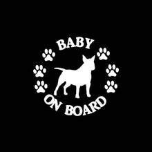 Load image into Gallery viewer, Bull Terrier Baby On Board Vinyl Car Stickers-Car Accessories-Bull Terrier, Car Accessories, Car Sticker, Dogs-White-2 pcs-2