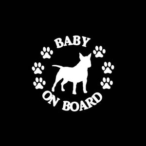 Bull Terrier Baby On Board Vinyl Car Stickers-Car Accessories-Bull Terrier, Car Accessories, Car Sticker, Dogs-White-2 pcs-2
