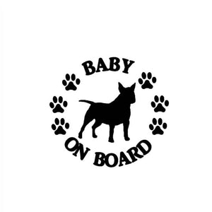 Bull Terrier Baby On Board Vinyl Car Stickers-Car Accessories-Bull Terrier, Car Accessories, Car Sticker, Dogs-Black-2 pcs-4