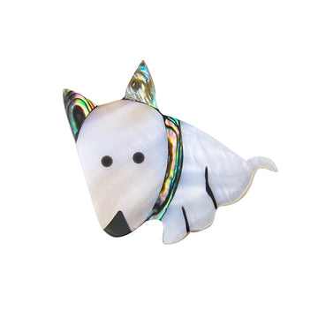 Bull Terrier Love Abalone Shell Brooch 360x