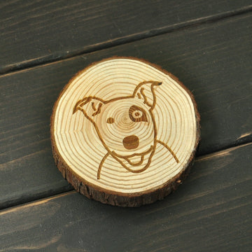 Bull Terrier Love Engraved Wooden Coaster 360x