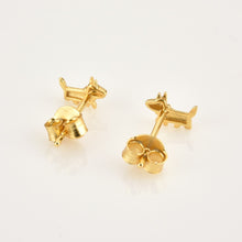 Load image into Gallery viewer, Bull Terrier Love Gold Plated Silver Earrings-Dog Themed Jewellery-Bull Terrier, Dogs, Earrings, Jewellery-2