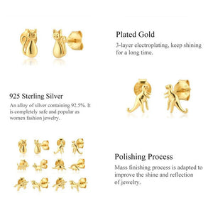 Bull Terrier Love Gold Plated Silver Earrings-Dog Themed Jewellery-Bull Terrier, Dogs, Earrings, Jewellery-3
