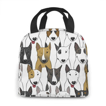 Load image into Gallery viewer, Bull Terrier Love Insulated Lunch Bag with Exterior Pocket-Accessories-Accessories, Bags, Bull Terrier, Dogs, Lunch Bags-11