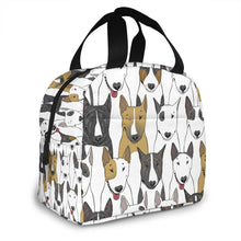 Load image into Gallery viewer, Bull Terrier Love Insulated Lunch Bag with Exterior Pocket-Accessories-Accessories, Bags, Bull Terrier, Dogs, Lunch Bags-2