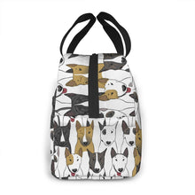 Load image into Gallery viewer, Bull Terrier Love Insulated Lunch Bag with Exterior Pocket-Accessories-Accessories, Bags, Bull Terrier, Dogs, Lunch Bags-3