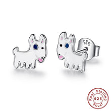 Load image into Gallery viewer, Bull Terrier Love Silver and Enamel EarringsDog Themed Jewellery