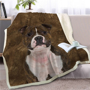 Bull Terrier Love Soft Warm Fleece Blanket - Series 2-Home Decor-Blankets, Bull Terrier, Dogs, Home Decor-Staffordshire Bull Terrier-Medium-10