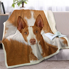 Load image into Gallery viewer, Bull Terrier Love Soft Warm Fleece Blanket - Series 2-Home Decor-Blankets, Bull Terrier, Dogs, Home Decor-Basenji - Red-Medium-14