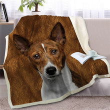 Load image into Gallery viewer, Bull Terrier Love Soft Warm Fleece Blanket - Series 2-Home Decor-Blankets, Bull Terrier, Dogs, Home Decor-Basenji - Brindle-Medium-17
