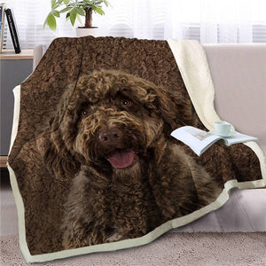 Bull Terrier Love Soft Warm Fleece Blanket - Series 2-Home Decor-Blankets, Bull Terrier, Dogs, Home Decor-Labradoodle-Medium-18
