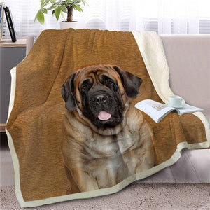 Bull Terrier Love Soft Warm Fleece Blanket - Series 2-Home Decor-Blankets, Bull Terrier, Dogs, Home Decor-English Mastiff-Medium-22